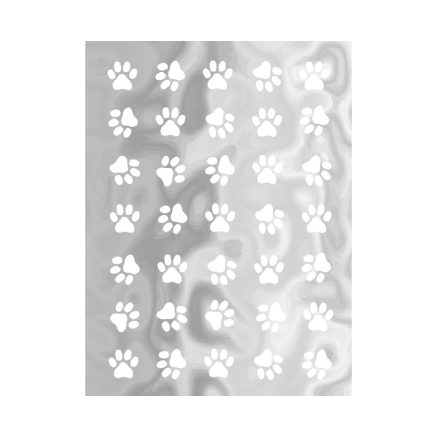 PUPPY Paw Print Abstract Grey by SartorisArt1