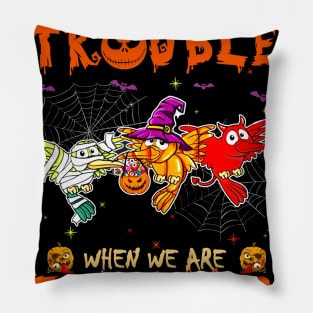 Apparently We're Trouble When We Are Together tshirt  Woodpecker Halloween T-Shirt Pillow