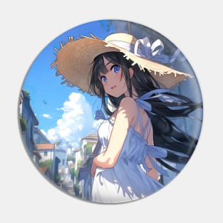 Waifu Anime Girl on Summer Vacation - Anime Wallpaper Pin