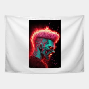 Neon Red Anger Tapestry