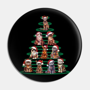 Cats Decoration Christmas Tree Family Xmas 2023 Pin