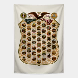 1876  United States and Territories Coat of Arms Tapestry