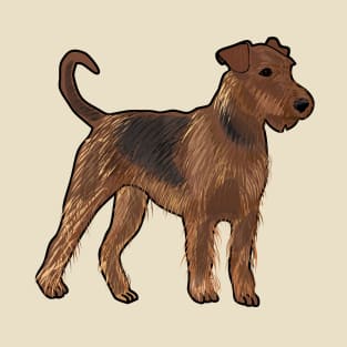 Airedale terrier dog cartoon illustration T-Shirt