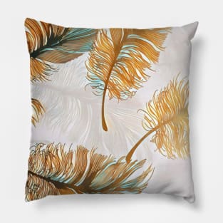 Shimmering Gold Leaf Pattern for Positivity 3 Pillow