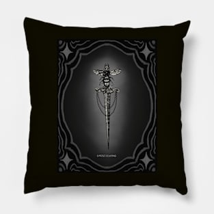 Bee Dagger | Black and White Version Pillow