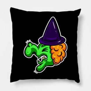 Halloween Green Witch Cartoon Wart Pillow