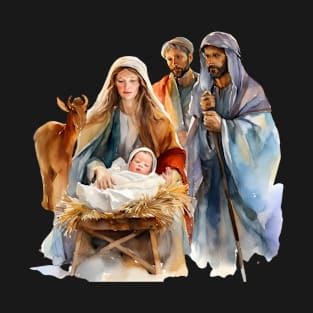 Watercolor Nativity Scene T-Shirt