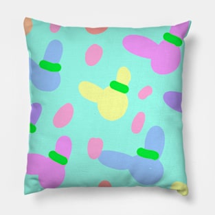 Green bunnies background art Pillow