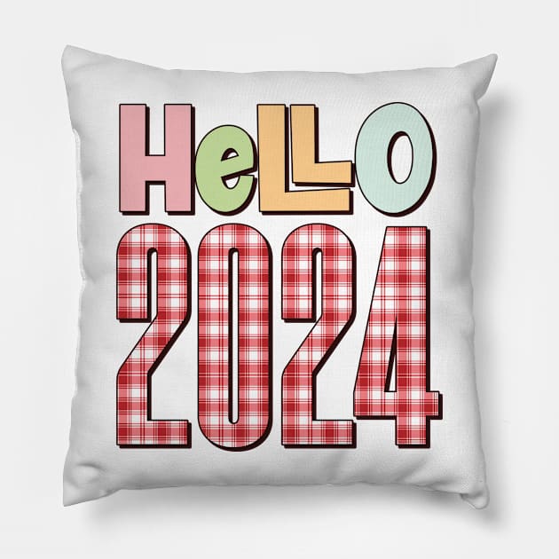 Hello 2024 Pillow by MZeeDesigns