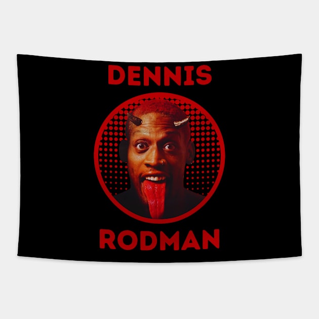 dennis rodman ll red evil Tapestry by claudia awes