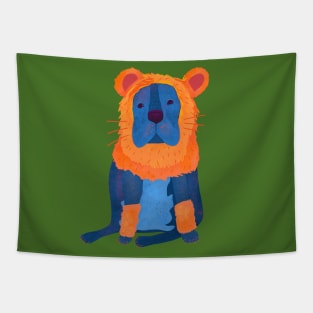 Hear me Rowr - Courageous Lion Dog Drawing Tapestry