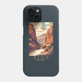 Zion National Park Vintage Travel Poster Phone Case