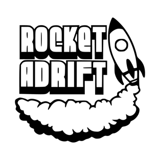 Rocket Adrift logo black and white T-Shirt