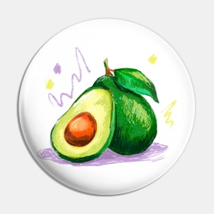 Avocado Hand Drawn Pin