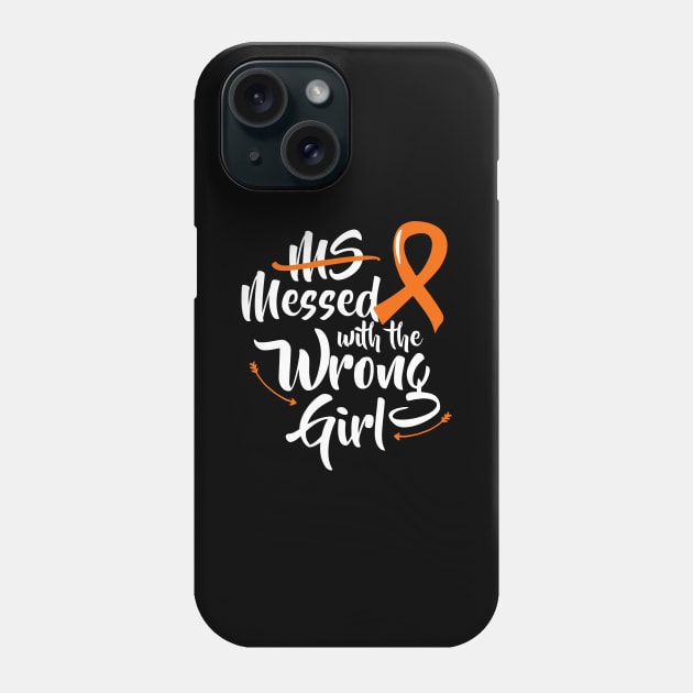 Ms Messed With The Wrong Girl Wear Orange Phone Case by tanambos