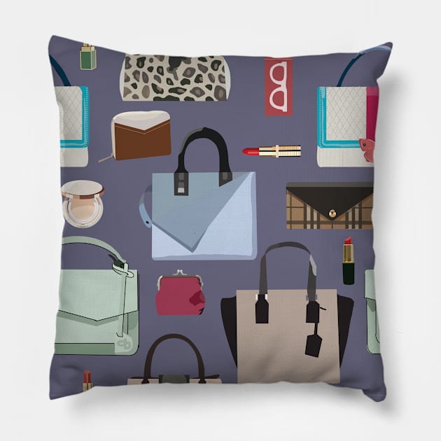 Fancy Handbags Pillow by cathleen bronsky