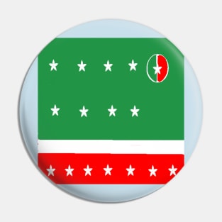 Sporty Italian Design on Blue Background Pin