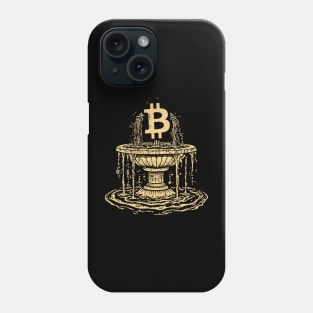 Cryptocurrency. Bitcoin fountain Phone Case