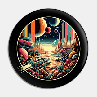 Alien World Expedition: Retro Space Landing Pin