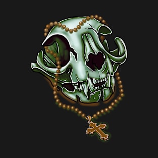 Green skull cat T-Shirt