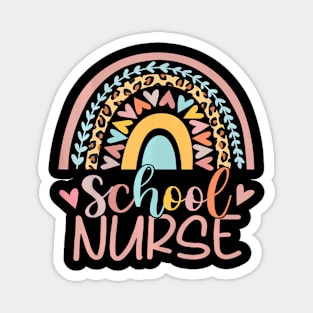 Cute Rainbow Leopard Print School Nurse Back To School Magnet