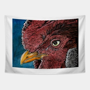 Swirley Rooster Face Tapestry