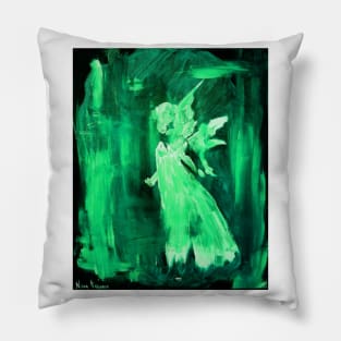 Bottle Green Angel Pillow