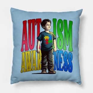 Autism Awarenesse proud Kids Boy Pillow