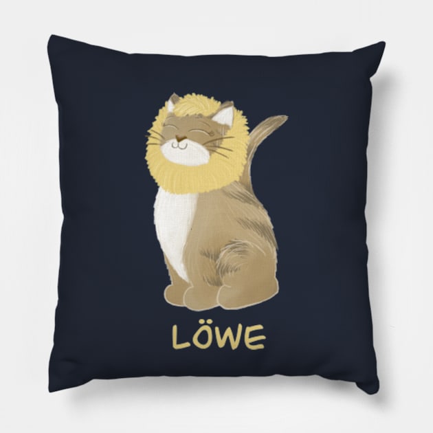 Löwe Katze Sternzeichen Pillow by AbbyCatAtelier