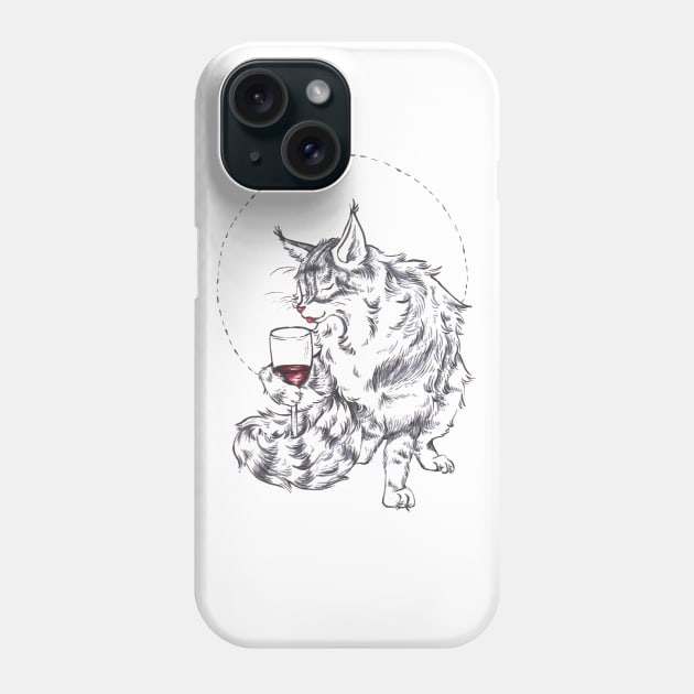 Wine Cat-oisseur Phone Case by srw110