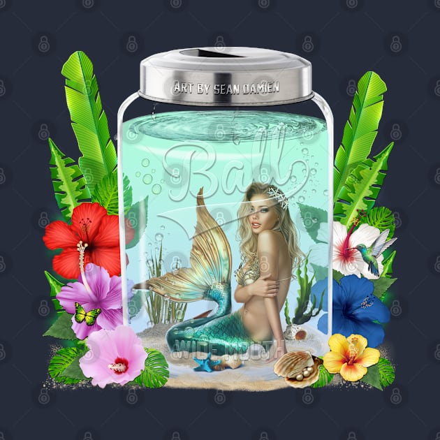 Mermaid in a Mason Jar by Sean Damien