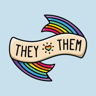 Pronoun Badge They/Them T-Shirt