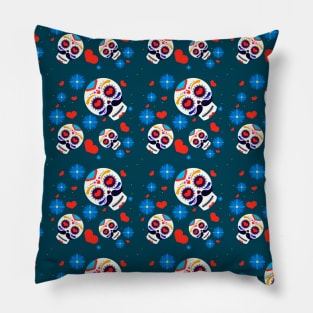 Sugar Skull Pattern Pillow