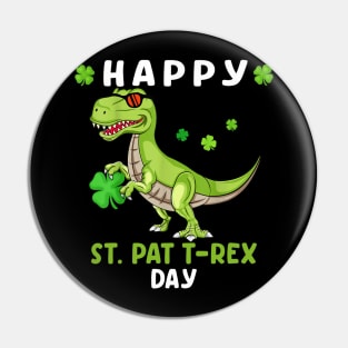 Happy St Patricks day boys kids Toddler dinosaur trex lucky Pin