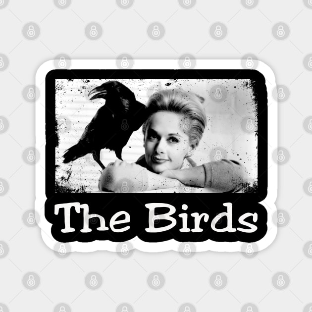 Flock of Fear Hitchcocks Birds Vintage Movie Shirt Magnet by Camping Addict