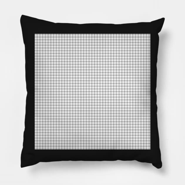 Grey Gingham Pattern - Gray Vichy Pillow by sorbetedelimon