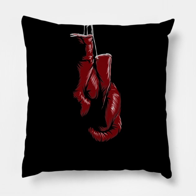 boxing gloves Pillow by Amartwork