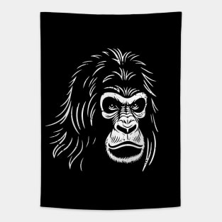 Powerful Gorilla Head Design - distressed Tapestry