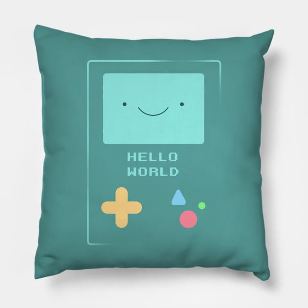 Cute Adventure Time Bmo Hello World Programmer Programming Female Pillow by yellowpomelo