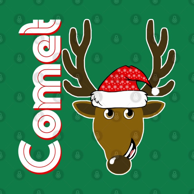 Comet, Family Christmas Santa Anime 8+ Reindeer Tshirts by TonTomDesignz