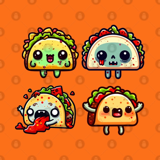 Funny Cute Kawaii Zombie Taco by hippohost