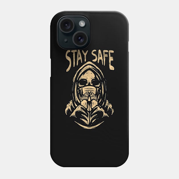 Stay safe virus skull design Phone Case by Enolart