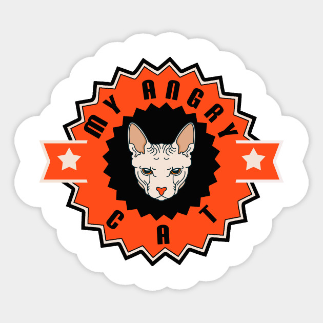 My Angry Cat Angry Cat Sticker Teepublic