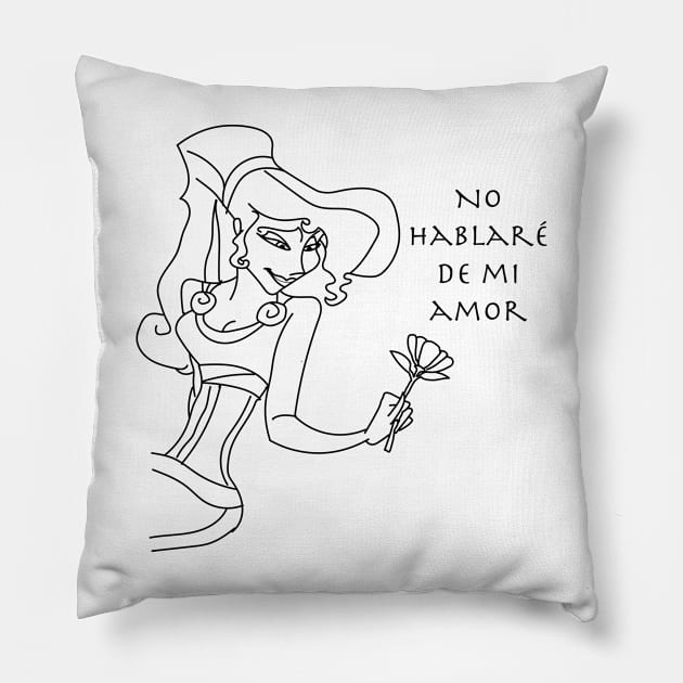 No hablaré de mi amor (black outline) Pillow by RickdelaTorre