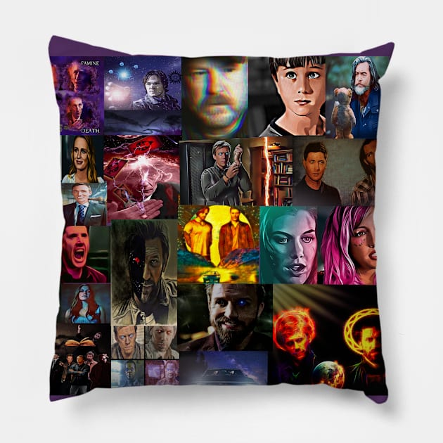 Collage Collateral 124 Pillow by Erik Morningstar 