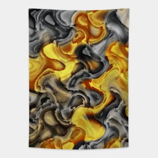 Yellow And Grey Abstract Art Tapestry