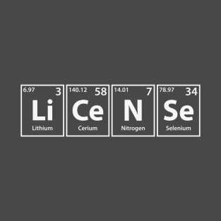 License (Li-Ce-N-Se) Periodic Elements Spelling T-Shirt