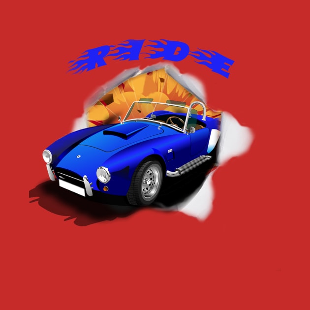 Blue Cabrio Car by Nimoy