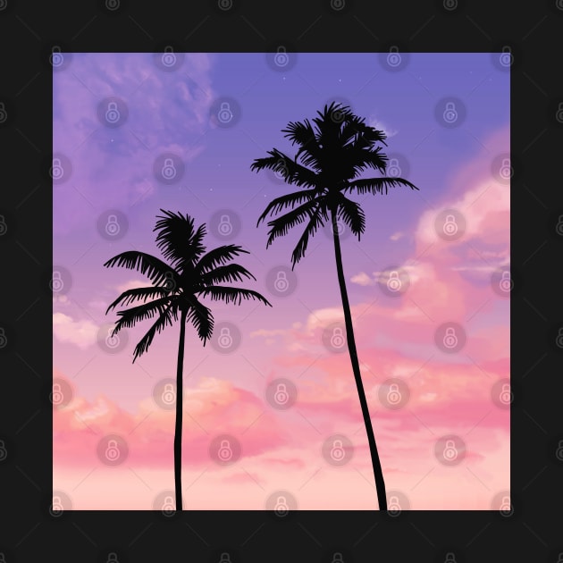 Palm tree purple Sunset by Trippycollage