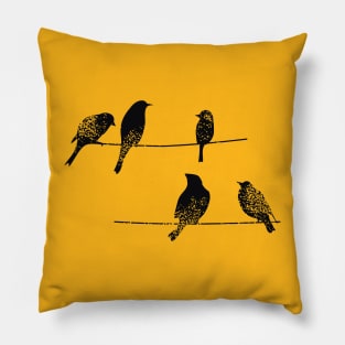 Birds on a wire Pillow